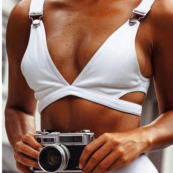 NWT Cupshe White Bikini Swimsuit Bandage Push-up Bra High Waist - Picture 2 of 7